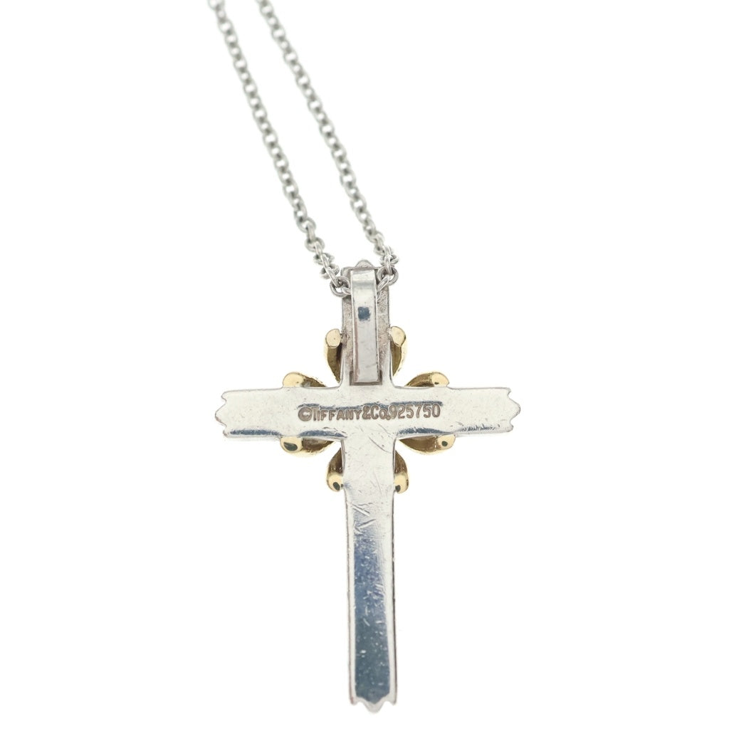 TIFFANY & Co.(ティファニー) シグネチャークロス ネックレス ペンダント チェーン シルバー×イエローゴールド Sv925×Au750YG レディース