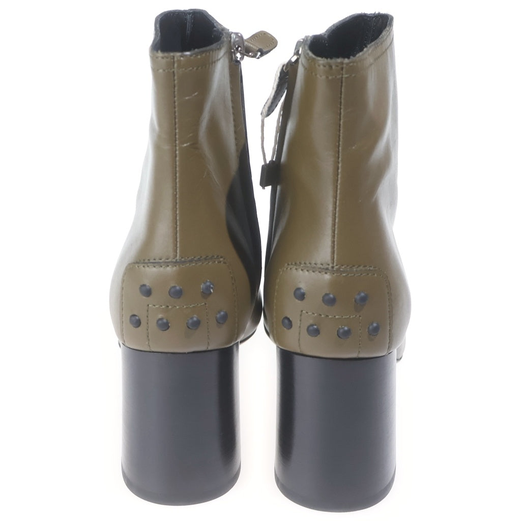 TOD'S(トッズ) レザー ヒールブーツ カーキ #39 レディース