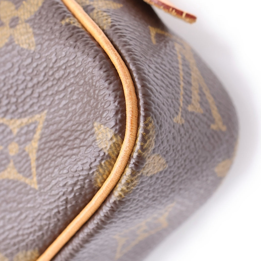 LOUIS VUITTON(ルイヴィトン) モノグラム マルリーバンドリエール ショルダーバッグ ミニバッグ ブラウン レザー×PVC M51828 ゴールド金具