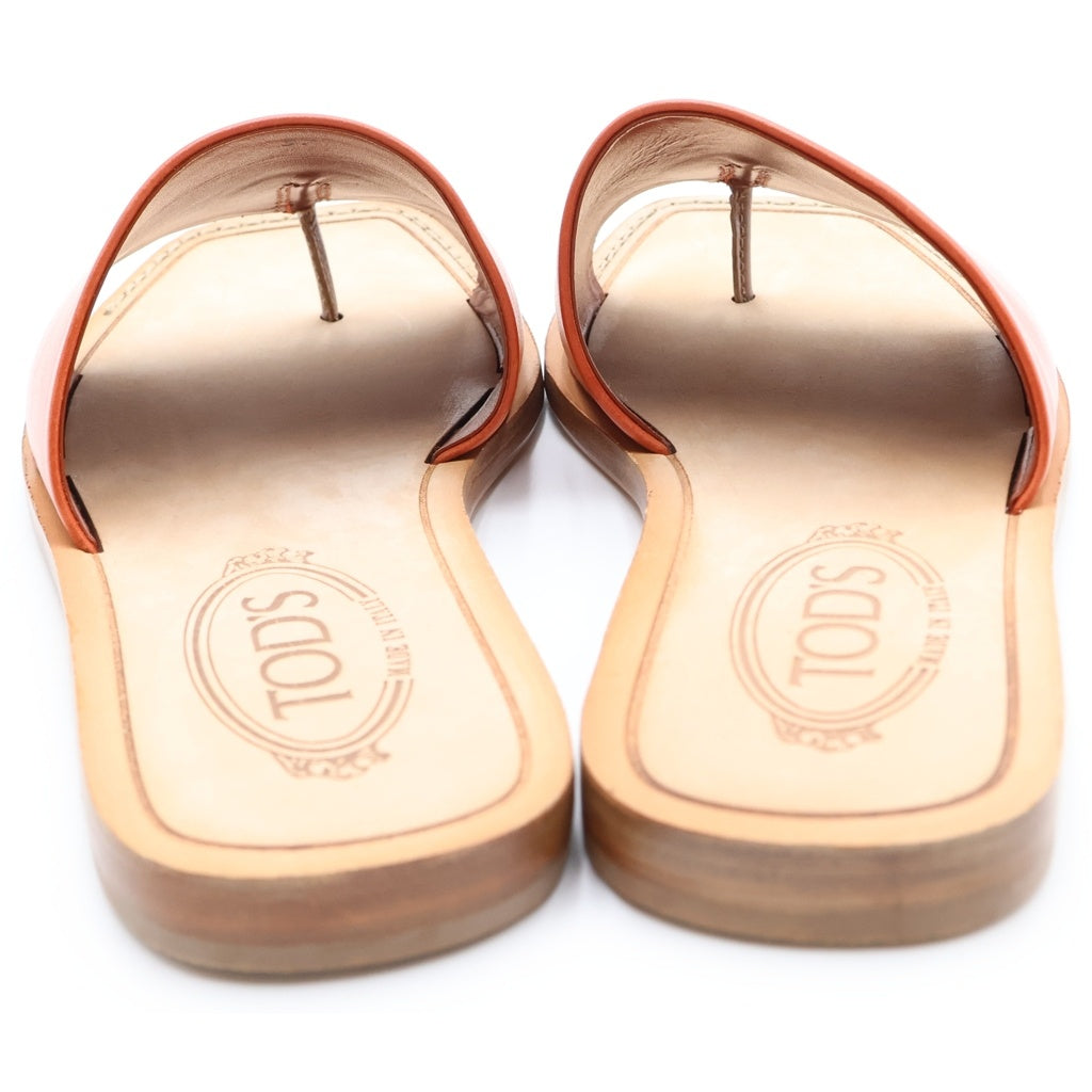 TOD'S(トッズ) レザー サンダル シューズ カーフレザー ブラウン レディース