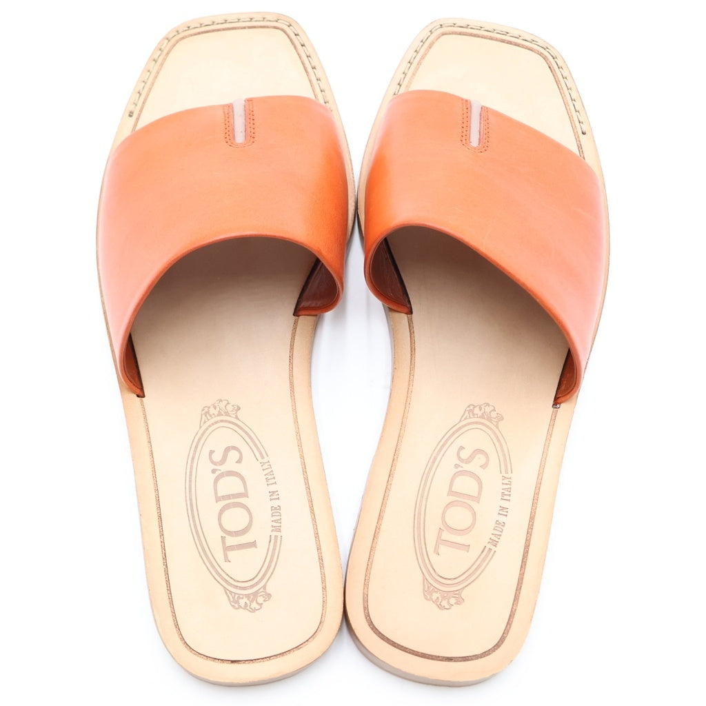 TOD'S(トッズ) レザー サンダル シューズ カーフレザー ブラウン レディース