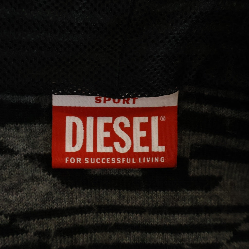 DIESEL(ディーゼル) ディーゼルスポーツ ポリエステル×アクリル ファーフリース セットアップ フーデッド ジップパーカー パンツ #S グレー