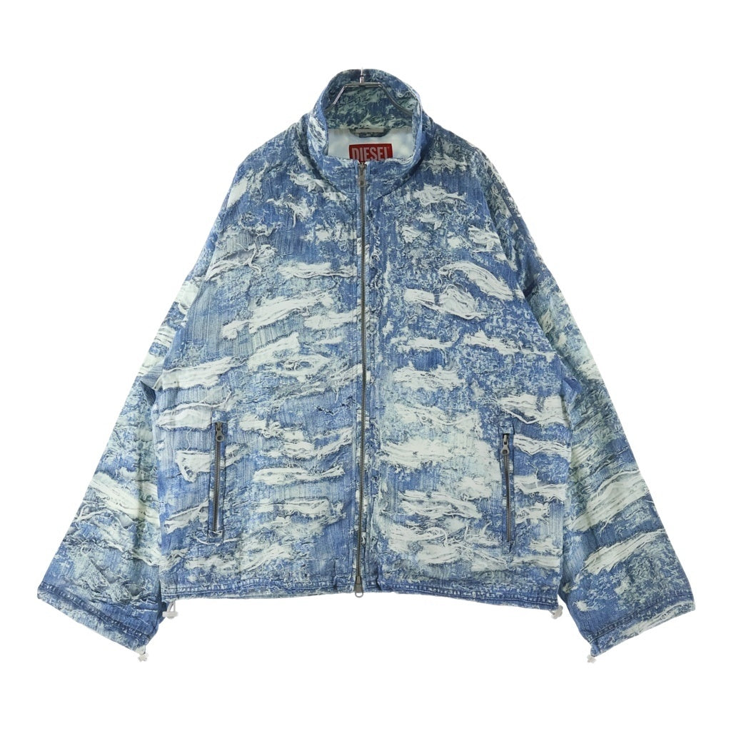DIESEL(ディーゼル) J-Alston デニムプリント ナイロン ジャケット アウター ブルゾン #44 ブルー