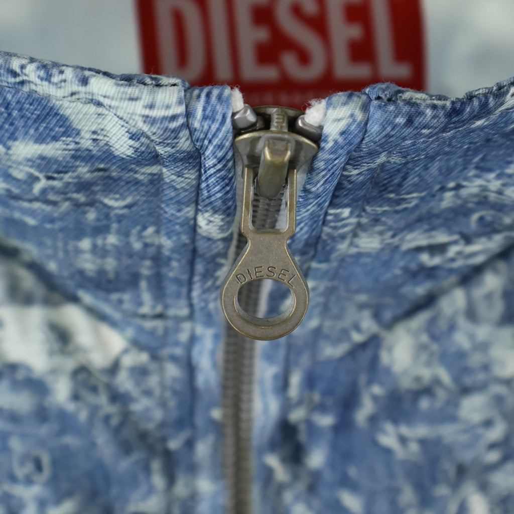 DIESEL(ディーゼル) J-Alston デニムプリント ナイロン ジャケット アウター ブルゾン #44 ブルー