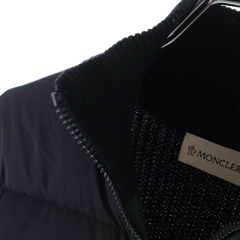 MONCLER(モンクレール) ニット切替 ダウンジャケット ナイロン×ウール アウター #S ブラック F20919B51600