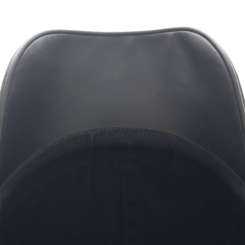 LOUIS VUITTON(ルイヴィトン) モノグラムシャドウ ベースボールキャップ 帽子 ロゴ レザー ブラック M76580 レディース