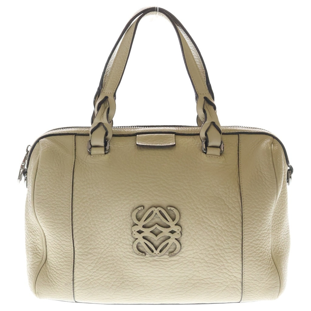 LOEWE(ロエベ) フスタ25 2WAYハンドバッグ ショルダーバッグ ベージュ レザー ブラック金具 レディース