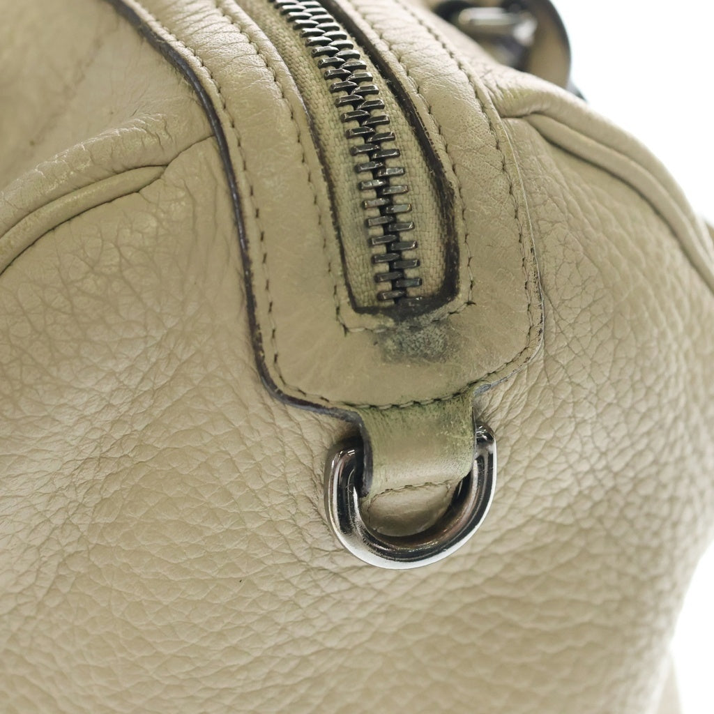 LOEWE(ロエベ) フスタ25 2WAYハンドバッグ ショルダーバッグ ベージュ レザー ブラック金具 レディース
