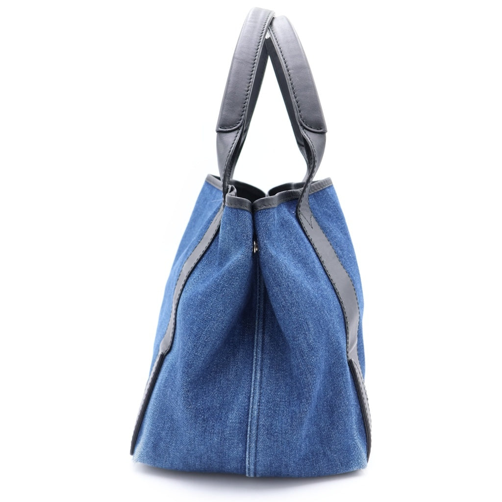 BALENCIAGA(バレンシアガ) ネイビーカバス S デニム レザー トートバッグ ハンドバッグ ブルー/ブラック 339933 レディース