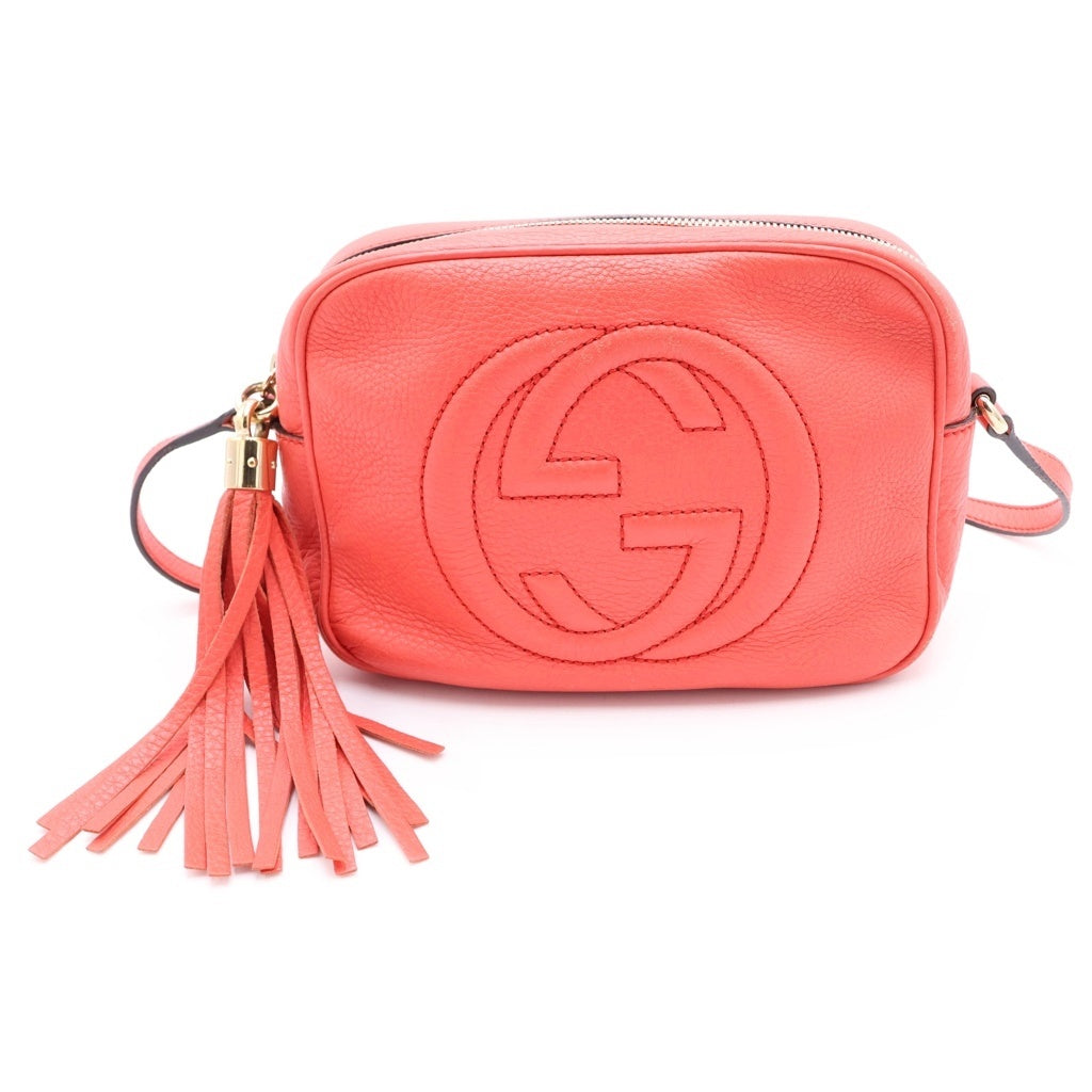 GUCCI(グッチ) ソーホー ショルダーバッグ サーモンピンク レザー 308364 ゴールド金具 レディース