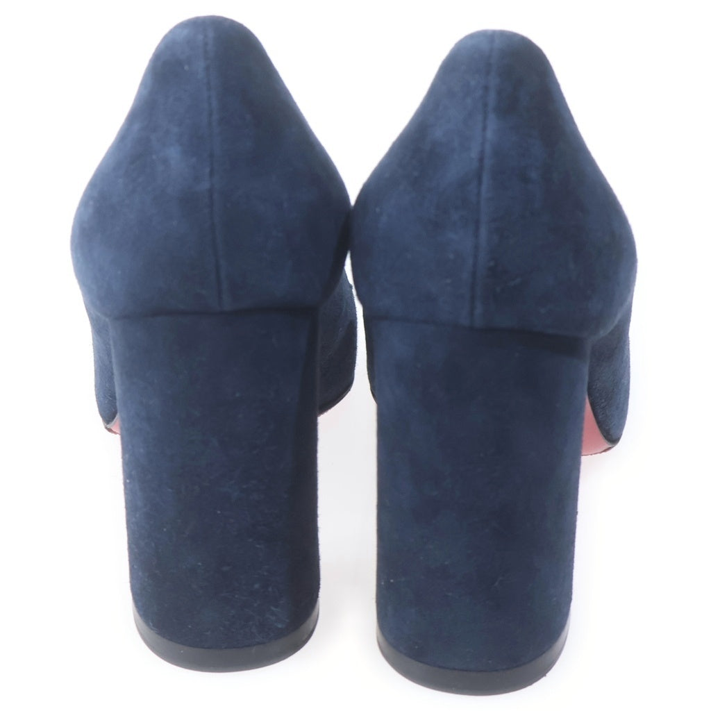 CHRISTIAN LOUBOUTIN(クリスチャンルブタン) ウェッジソール ヒールパンプス シューズ スエード イタリア製 ネイビー レディース