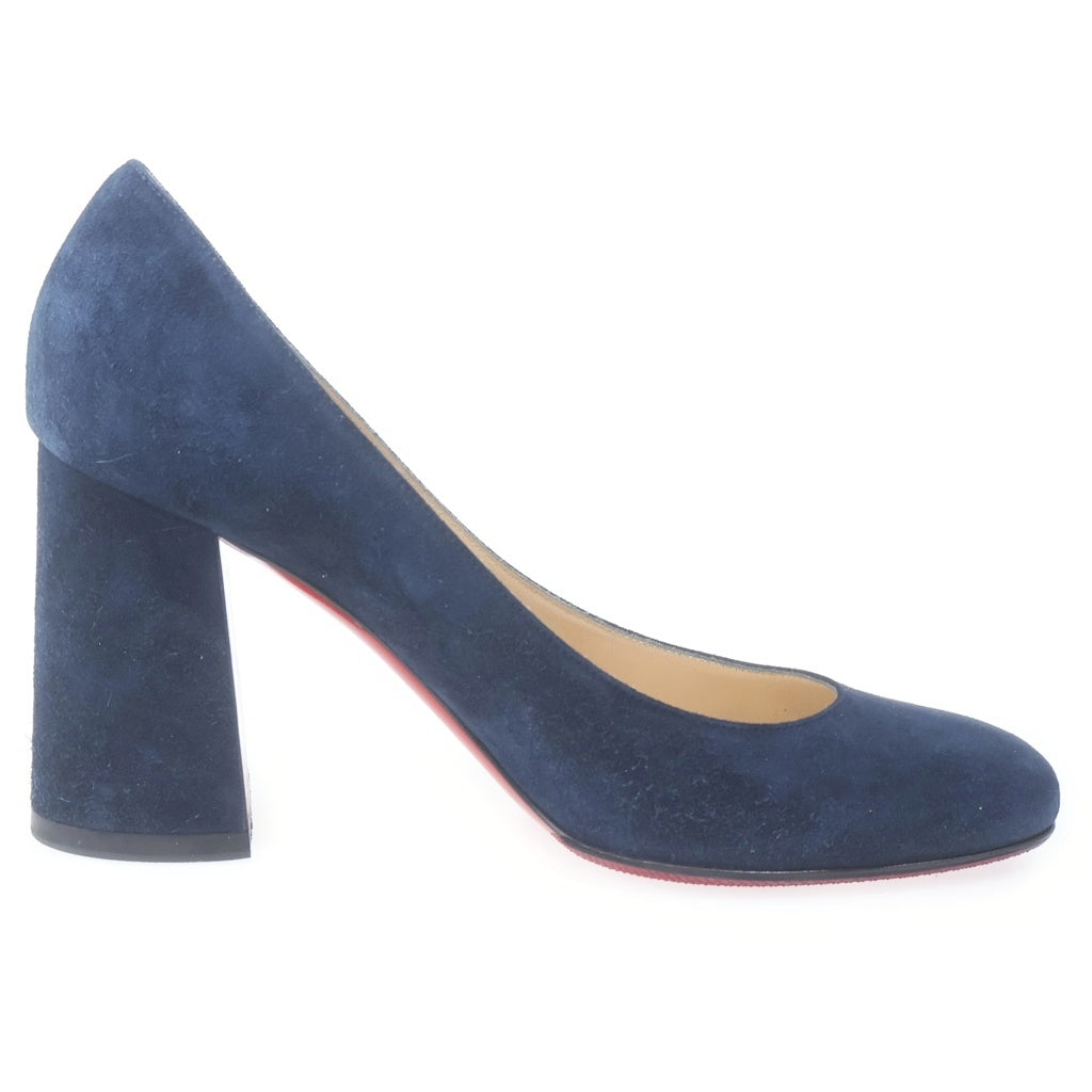 CHRISTIAN LOUBOUTIN(クリスチャンルブタン) ウェッジソール ヒールパンプス シューズ スエード イタリア製 ネイビー レディース