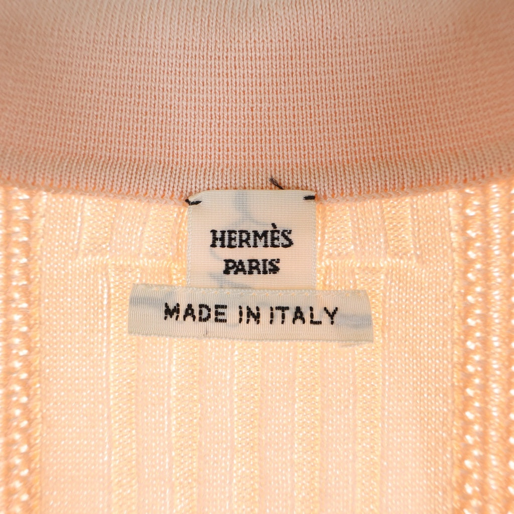 HERMES(エルメス) COACHING REMIX 半袖ニット シルク コットン イタリア製 ピンク 5E2649DG レディース