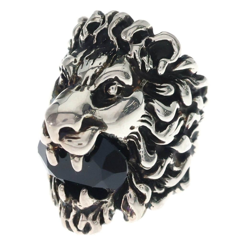 GUCCI(グッチ) ライオンヘッド ブラッククリスタル リング シルバー 402763 #11