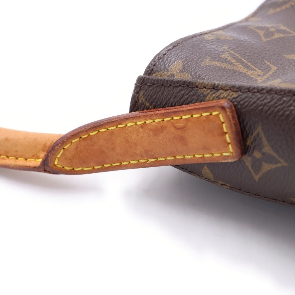 LOUIS VUITTON(ルイヴィトン) モノグラム ルーピングGM ハンドバッグ トートバッグ ブラウン レザー×PVC M51145 ゴールド金具 レディース