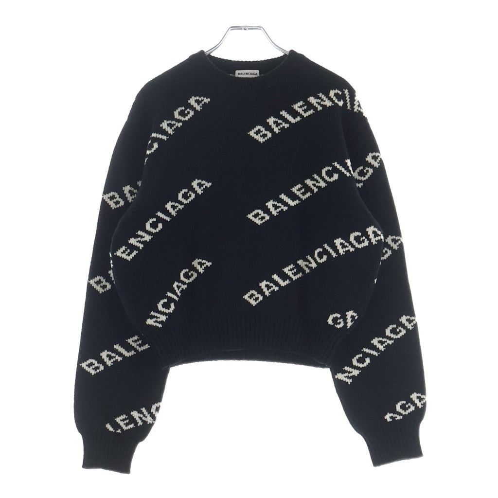 BALENCIAGA(バレンシアガ) ロゴ クロップドニット ブラック #S レディース