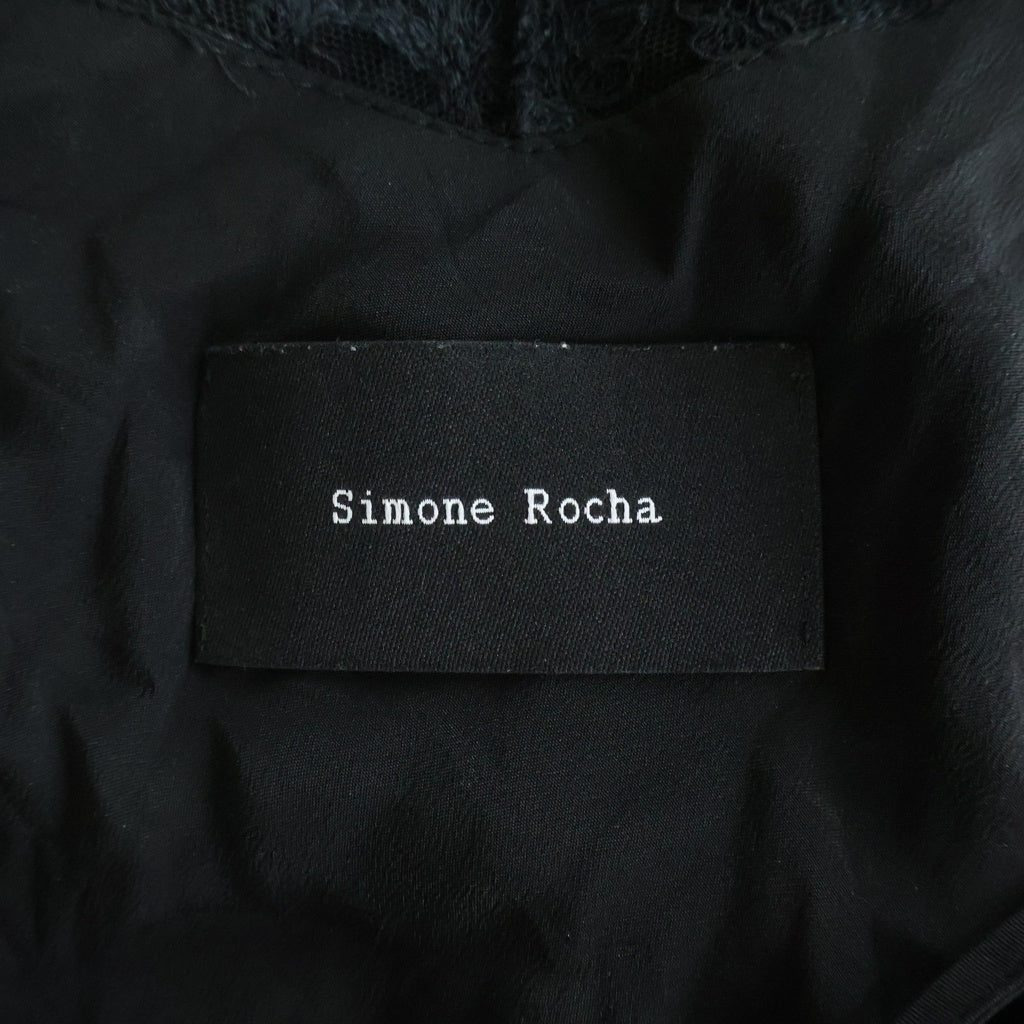 Simone Rocha(シモーネロシャ) 裾レースキャミワンピース ブラック #10 レディース