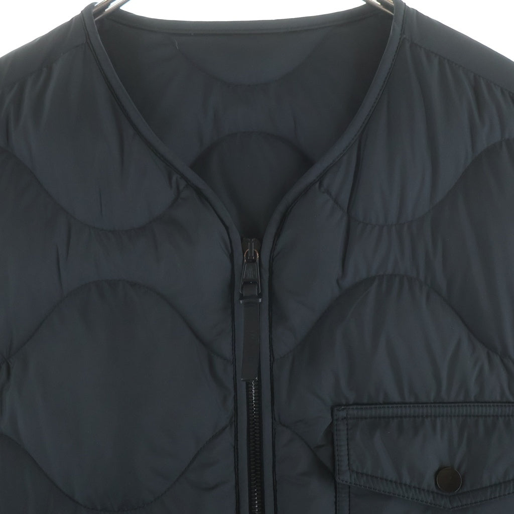 MONCLER(モンクレール) TAMBOSI GILET ジップアップ ダウンベスト ナイロン レザーパッチ ブラック C-ZIND-24-51644