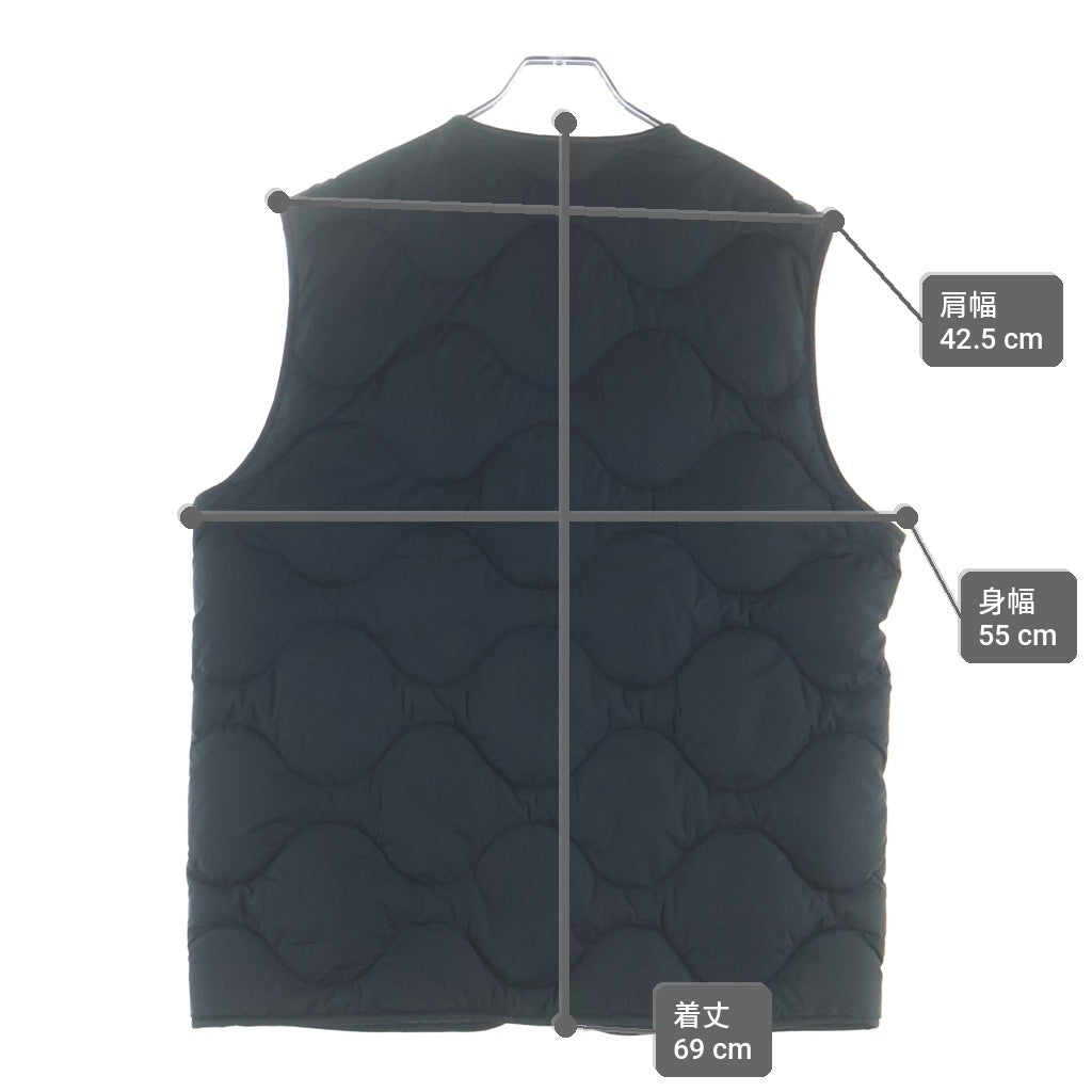 MONCLER(モンクレール) TAMBOSI GILET ジップアップ ダウンベスト ナイロン レザーパッチ ブラック C-ZIND-24-51644