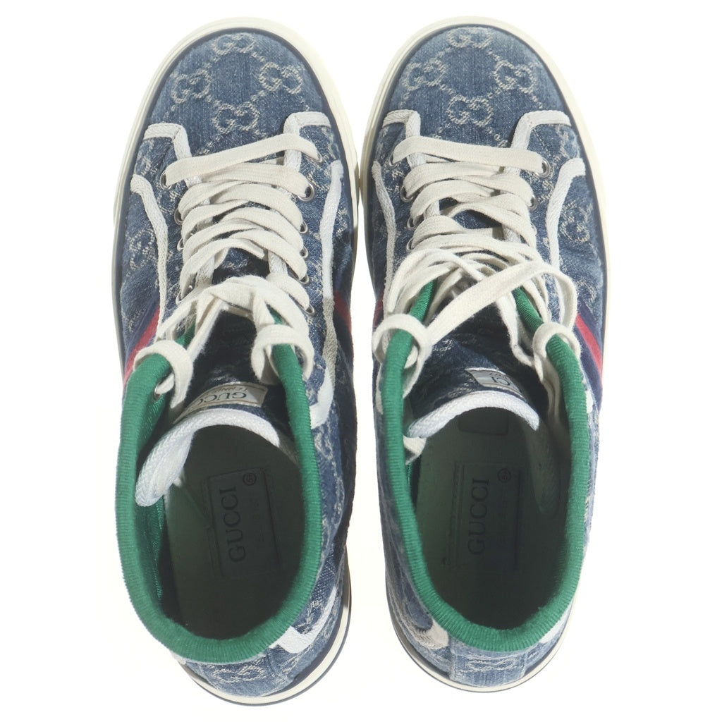 GUCCI(グッチ) GGキャンバス 1977 テニス ハイカットスニーカー インディゴブルー