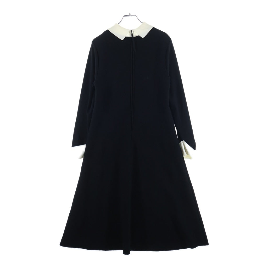 FOXEY(フォクシー) ウール 襟付き 長袖 ニットワンピース ニットドレス ロングワンピース オードリー #38 ブラック 45450 レディース
