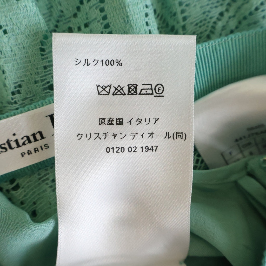 Christian Dior(クリスチャンディオール) レース コットン×ナイロン ミディスカート フレアスカート ロングスカート #34 ミントグリーン 441J75A8986 レディース