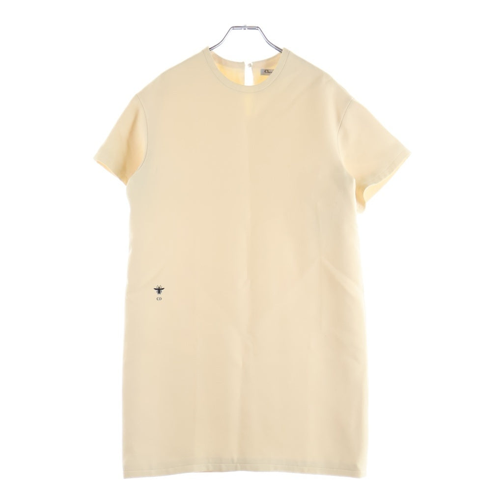 Christian Dior(クリスチャンディオール) ビードレス ウール×シルク 半袖 ワンピース チュニック #34 アイボリー 921R71A1166 レディース