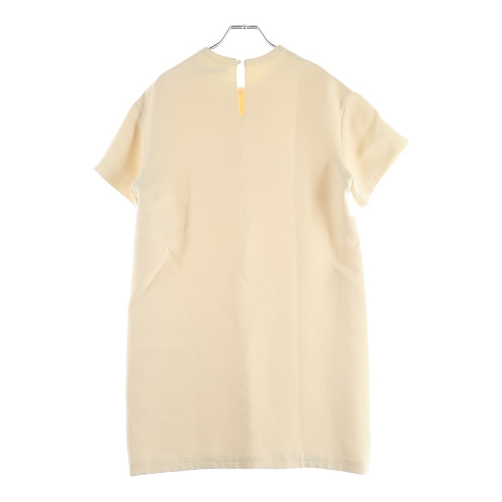 Christian Dior(クリスチャンディオール) ビードレス ウール×シルク 半袖 ワンピース チュニック #34 アイボリー 921R71A1166 レディース