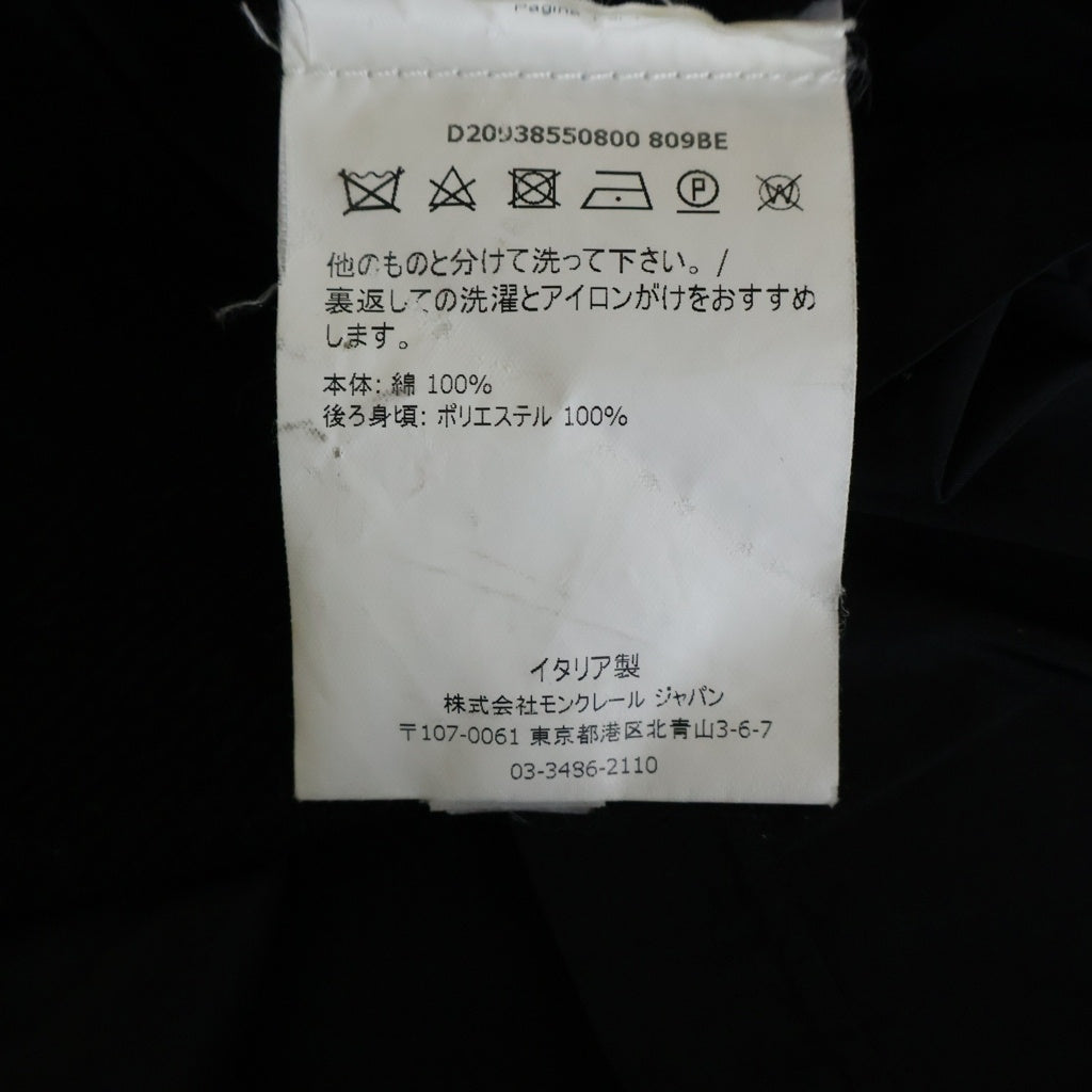 MONCLER(モンクレール) ABITO ロゴワッペン コットン×ポリエステル 切替ワンピース 長袖 ミディ丈 ワンピース #XS ブラック D20938550800 レディース