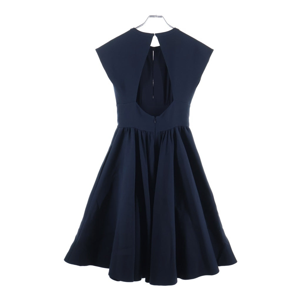 Christian Dior(クリスチャンディオール) ウール×シルク ノースリーブ ワンピース ドレス #34 ネイビー 011D03A1166 レディース