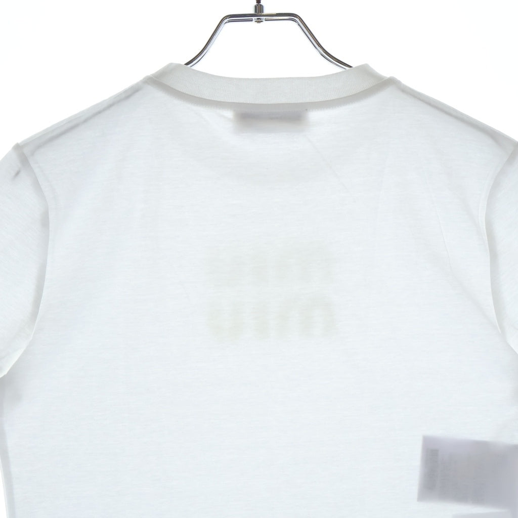 miumiu(ミュウミュウ) ロゴ コットン 半袖 Tシャツ カットソー #XS ホワイト MJN483 レディース