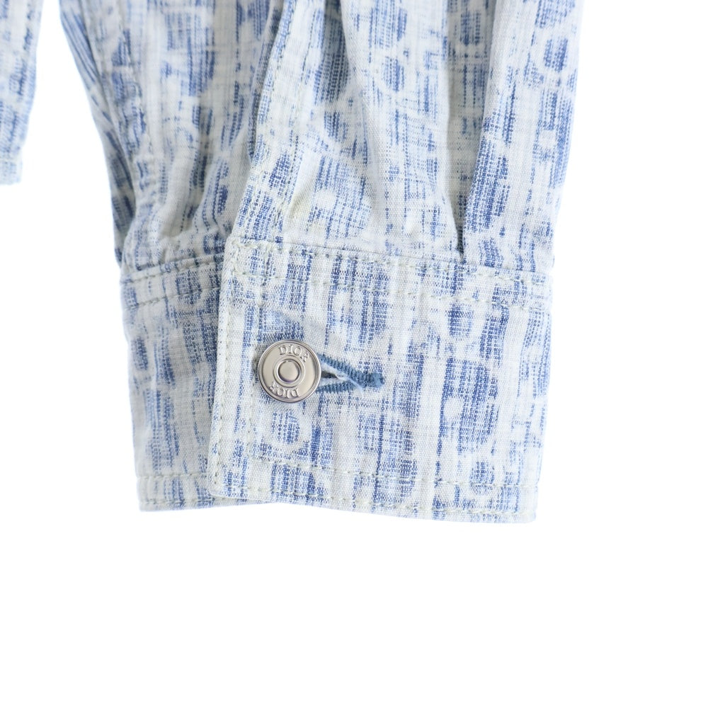 Christian Dior(クリスチャンディオール) 20AW オブリーク コットン デニムジャケット 長袖 デニムシャツ #39 ブルー 013D585BY989 レディース
