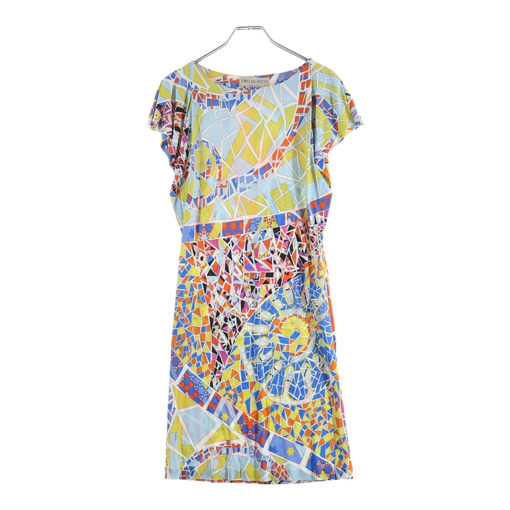 EMILIO PUCCI(エミリオプッチ) レーヨン×シルク ノースリーブ ワンピース #38 マルチカラー 61RI51 レディース