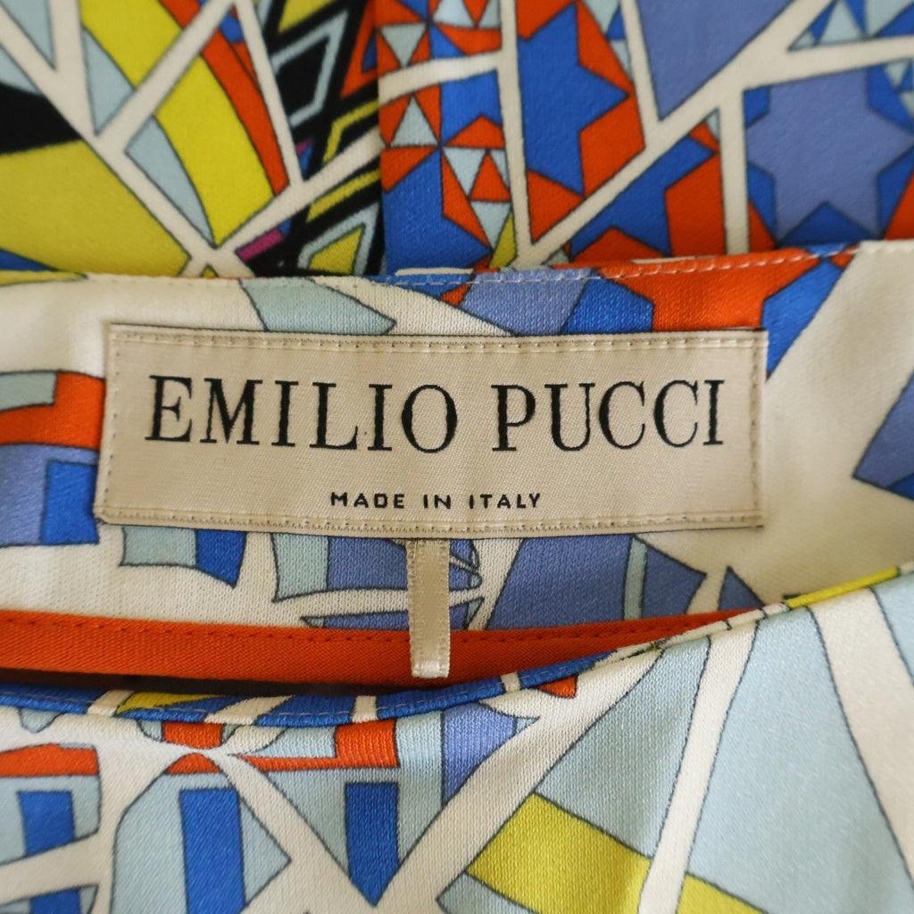 EMILIO PUCCI(エミリオプッチ) レーヨン×シルク ノースリーブ ワンピース #38 マルチカラー 61RI51 レディース