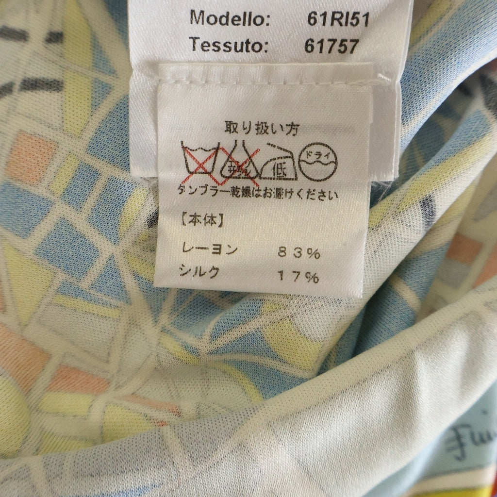 EMILIO PUCCI(エミリオプッチ) レーヨン×シルク ノースリーブ ワンピース #38 マルチカラー 61RI51 レディース