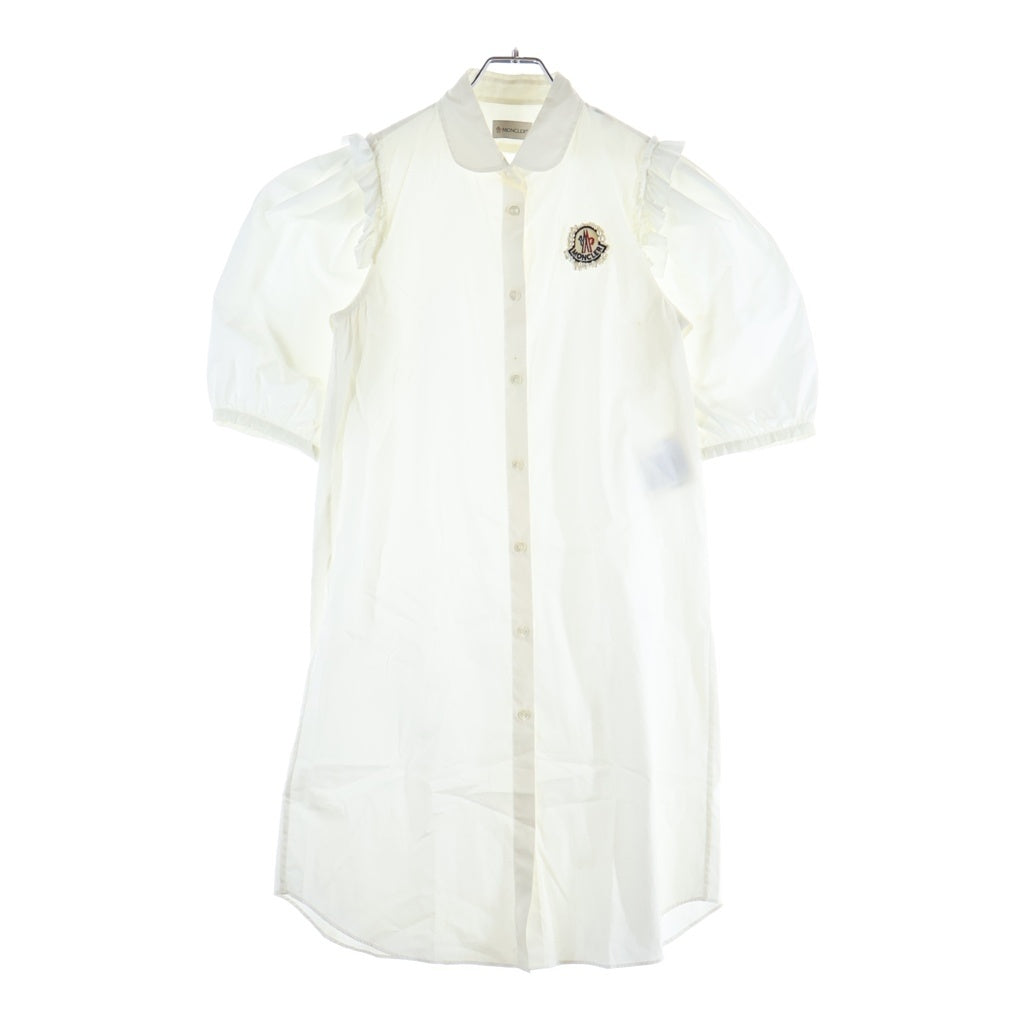 MONCLER(モンクレール) シモーネ・ロシャ コットン 半袖 パフスリーブ シャツワンピース #00 ホワイト E109W5660105 レディース