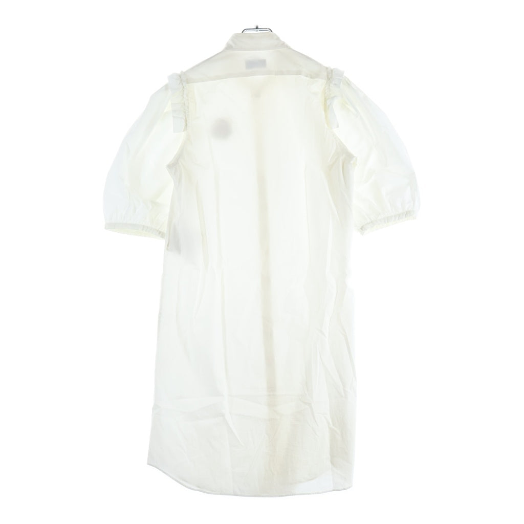 MONCLER(モンクレール) シモーネ・ロシャ コットン 半袖 パフスリーブ シャツワンピース #00 ホワイト E109W5660105 レディース