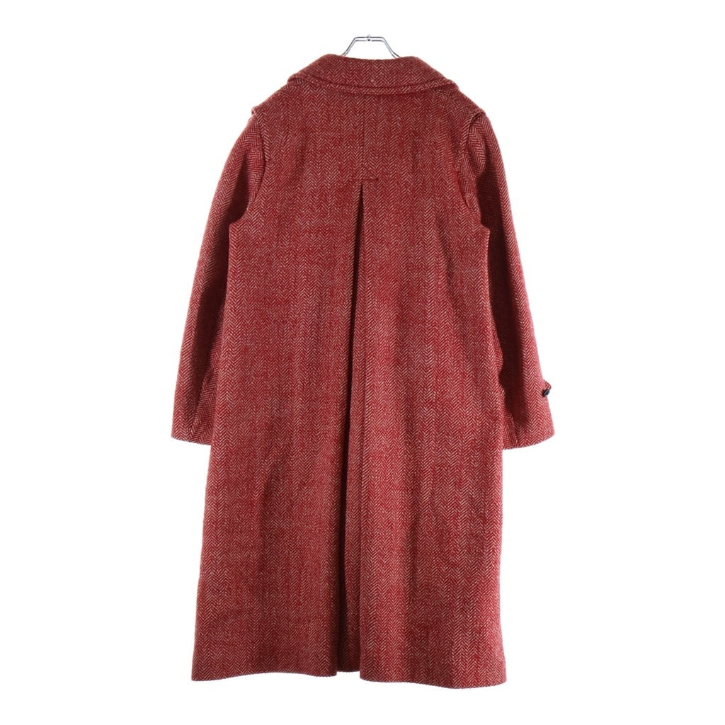 GUCCI(グッチ) ウール ヘリンボーンロングチェスターコート イタリア製 レッド 538302 レディース