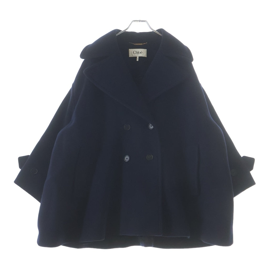 Chloe(クロエ) ダブルブレスト オーバーサイズコート ウール ネイビー CH25AMA2695248B3448B レディース