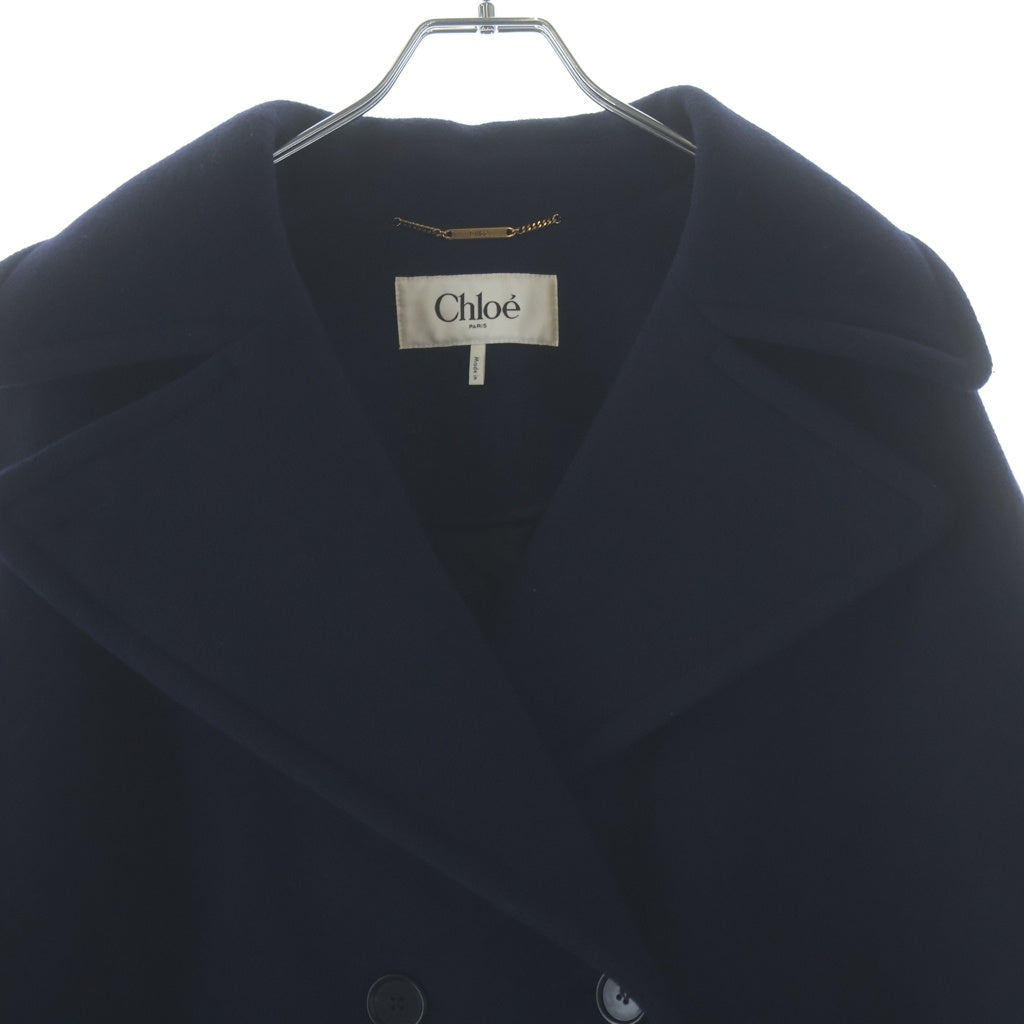 Chloe(クロエ) ダブルブレスト オーバーサイズコート ウール ネイビー CH25AMA2695248B3448B レディース