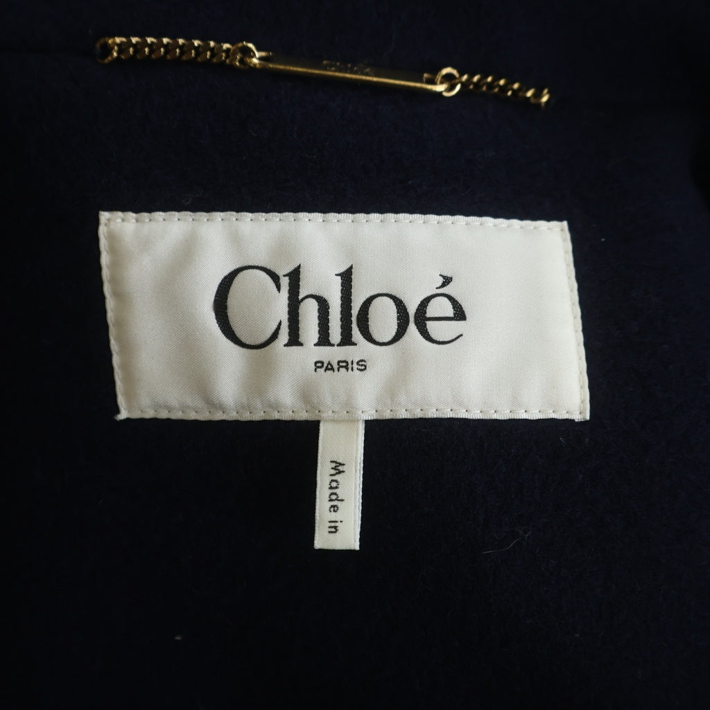 Chloe(クロエ) ダブルブレスト オーバーサイズコート ウール ネイビー CH25AMA2695248B3448B レディース