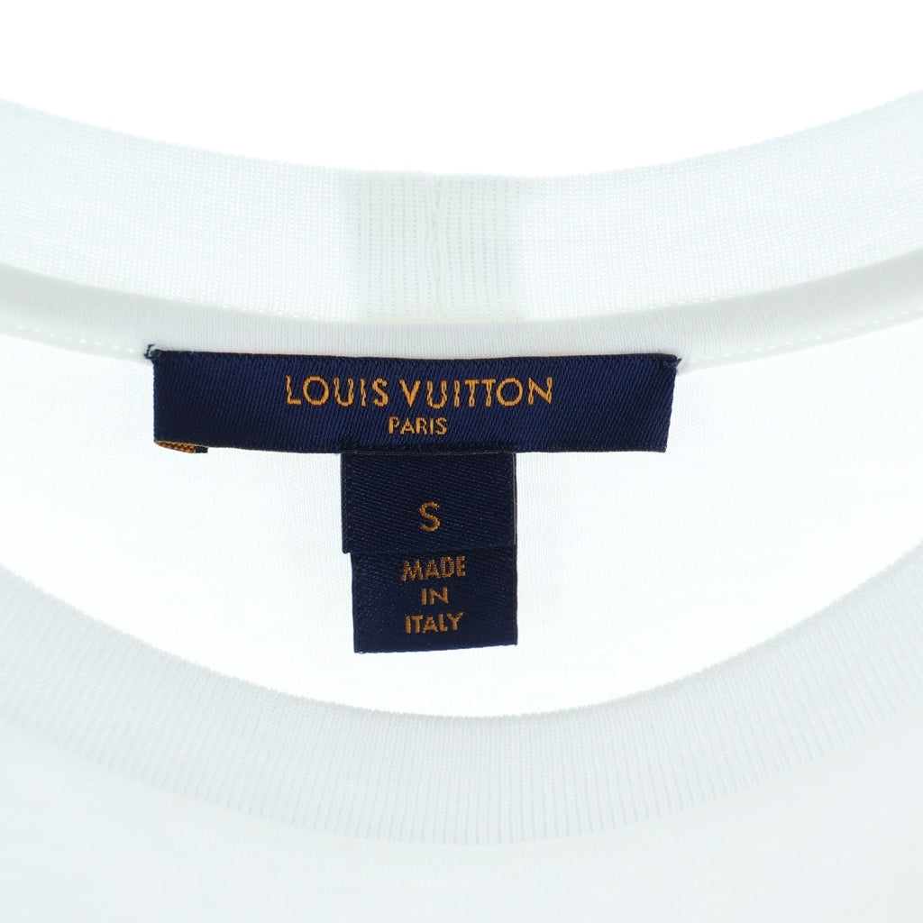 LOUIS VUITTON(ルイヴィトン) ロゴ ワッペンデザイン半袖コットンワンピース ドレス ホワイト RW182W JG2 FFDR27 レディース