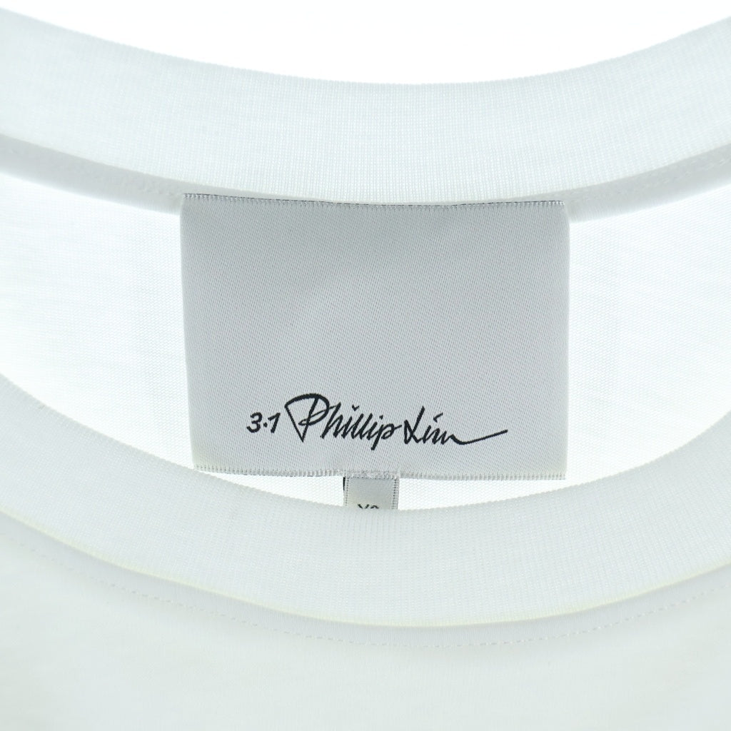 3.1 Phillip Lim(スリーワンフィリップリム) Short Sleeve Draped Cotton Jersey T-Shirt ドレープ 半袖Tシャツ カットソー コットン ホワイト E231-1528COJ レディース