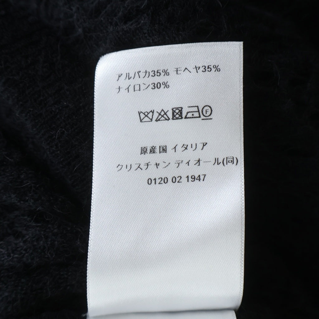 Christian Dior(クリスチャンディオール) アルパカ モヘヤ レースデザインロングニットスカート フレア ナイロン ブラック 444J15AM443 レディース