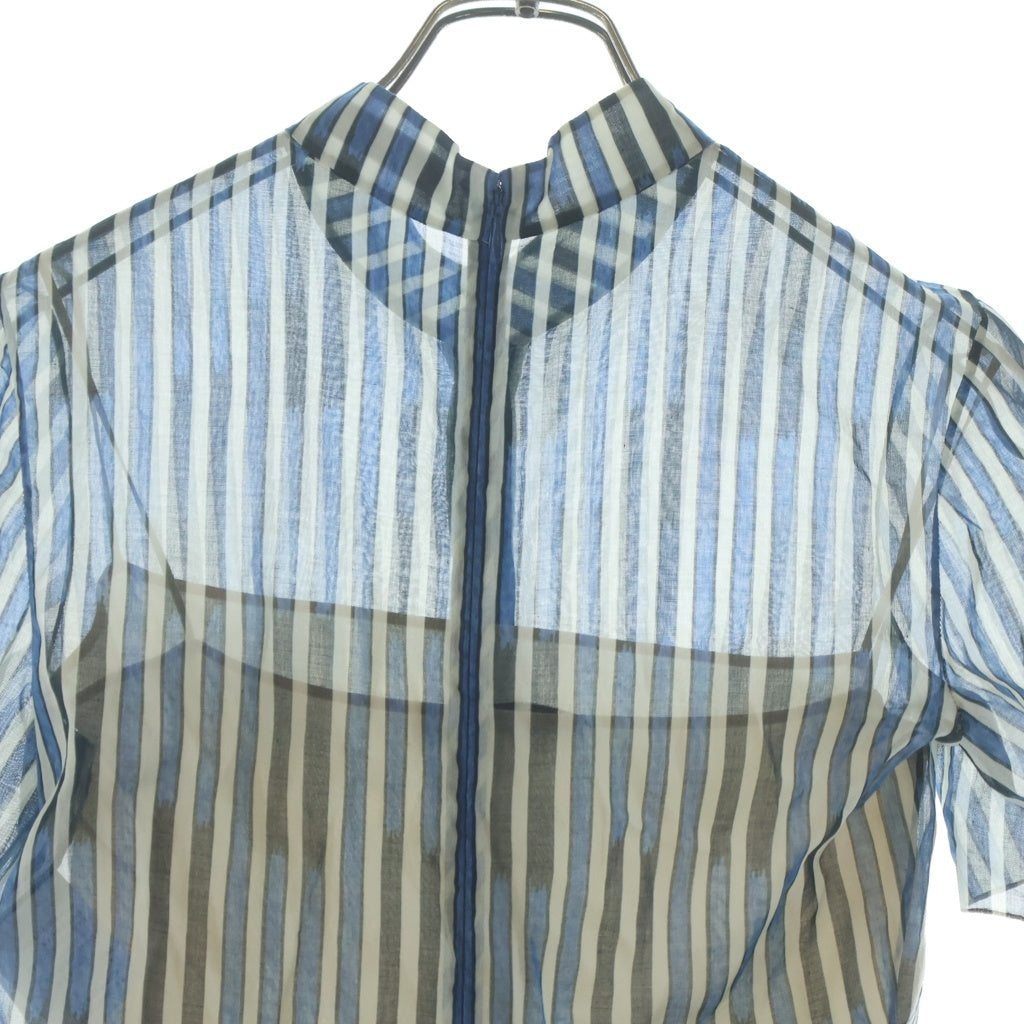 Christian Dior(クリスチャンディオール) 21SS Dior Palms Short Sleeve Shirt Midi Dress パームズ 半袖ドレス ワンピース ハーフボタン ブルー/ブラック/ホワイト 121R43A3659 レディース