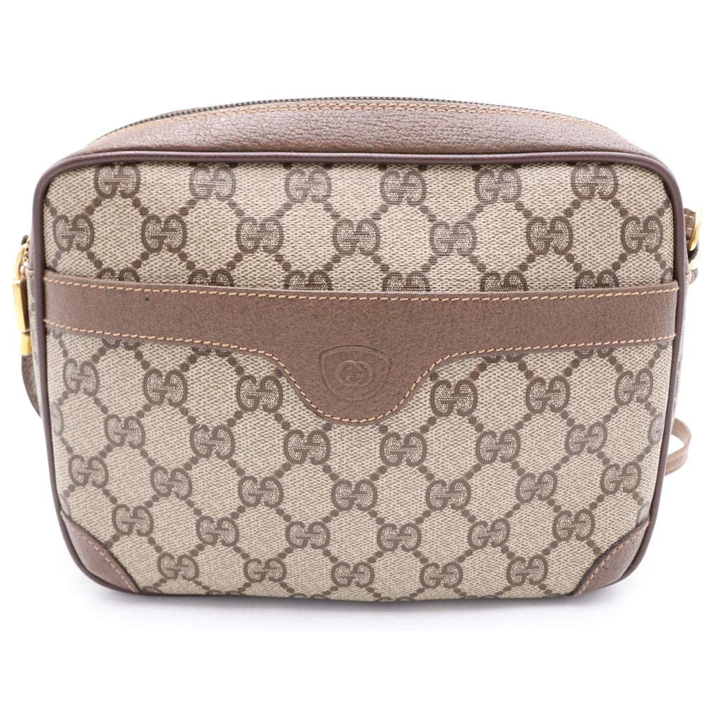 GUCCI(グッチ) オールドグッチ GGスプリーム PVC レザー ショルダーバッグ ブラウン 007・115・6423 レディース