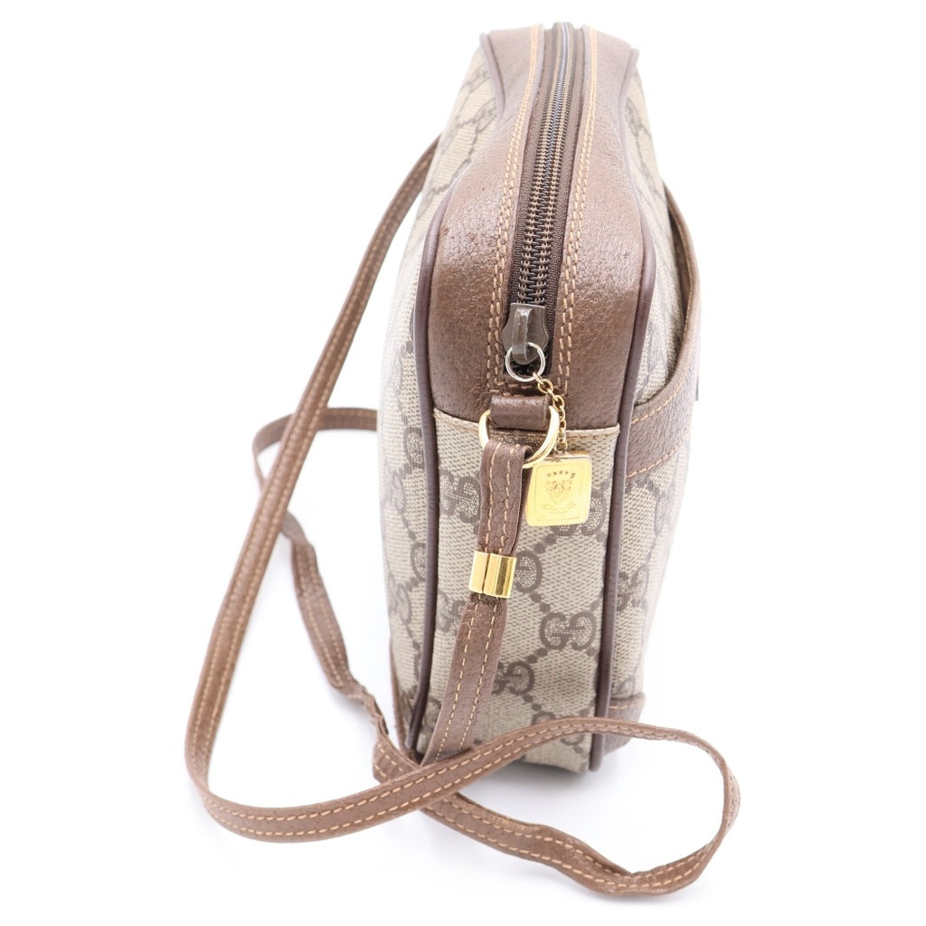 GUCCI(グッチ) オールドグッチ GGスプリーム PVC レザー ショルダーバッグ ブラウン 007・115・6423 レディース