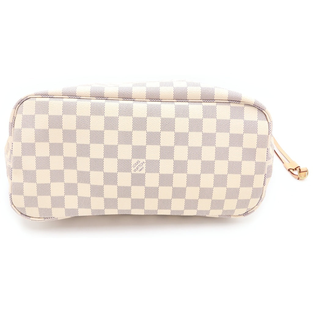 LOUIS VUITTON(ルイヴィトン) ダミエアズール ネヴァーフルMM ハンドバッグ トートバッグ アイボリー×ブラウン N40604 ゴールド金具 レディース