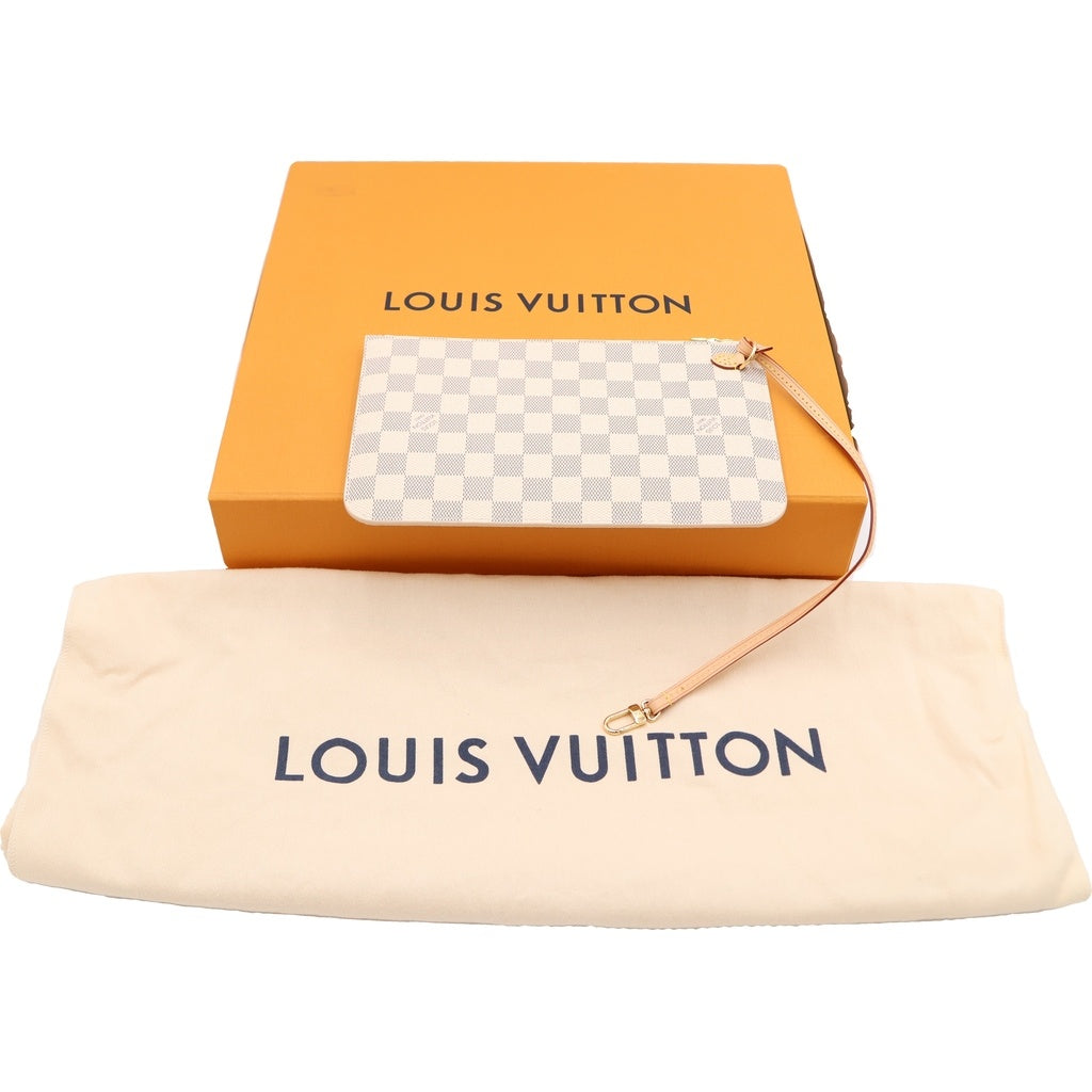 LOUIS VUITTON(ルイヴィトン) ダミエアズール ネヴァーフルMM ハンドバッグ トートバッグ アイボリー×ブラウン N40604 ゴールド金具 レディース