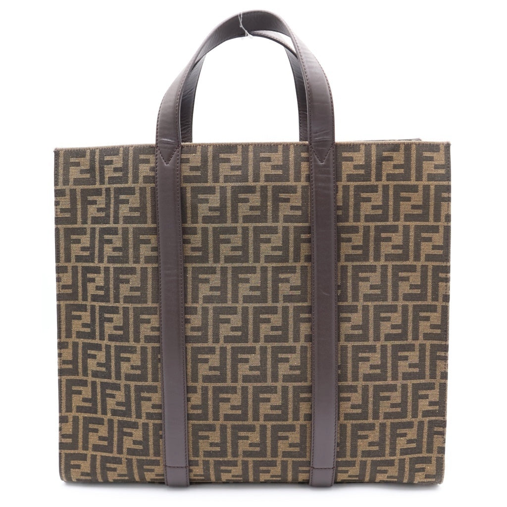 FENDI(フェンディ) ズッカ柄 2WAYトートバッグ ハンドバッグ ショルダーバッグ ブラウン キャンバス×レザー 7VA390 シルバー金具 レディース